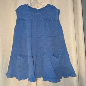 Eesome Blue Sleeveless Tunic Top
